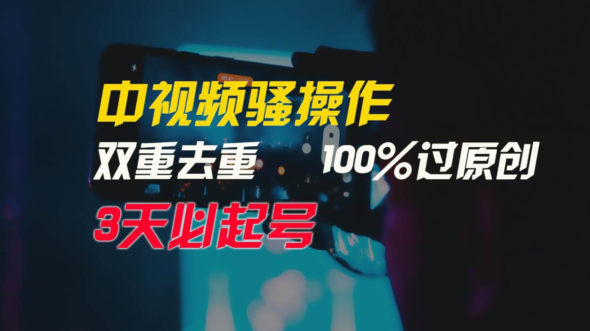 中视频骚操作，双重去重100%过原创，3天比必起号，简单无脑，月入3W+赚米吧-网创项目资源站-副业项目-创业项目-搞钱项目赚米吧