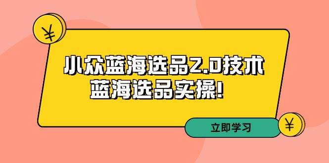 拼多多培训第33期：小众蓝海选品2.0技术-蓝海选品实操！赚米吧-网创项目资源站-副业项目-创业项目-搞钱项目赚米吧