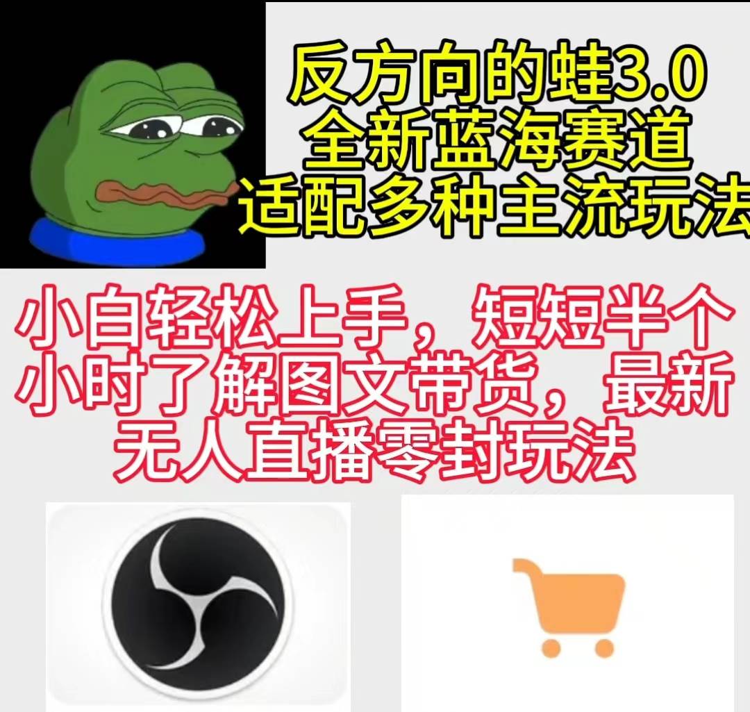 反方向的蛙3.0，图文最新玩法，变现多元化，新蓝海项目，小白轻松上手赚米吧-网创项目资源站-副业项目-创业项目-搞钱项目赚米吧