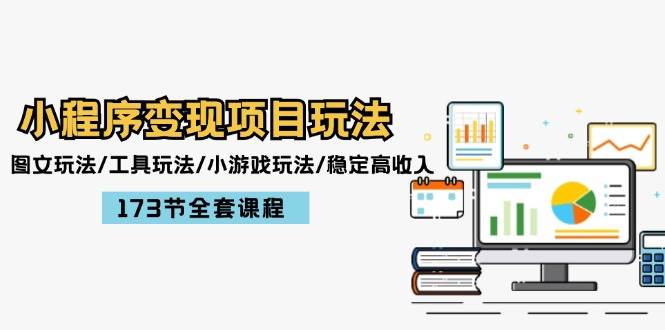 小程序变现项目玩法：图文玩法/工具玩法/小游戏玩法/稳定高收入/173节课程赚米吧-网创项目资源站-副业项目-创业项目-搞钱项目赚米吧