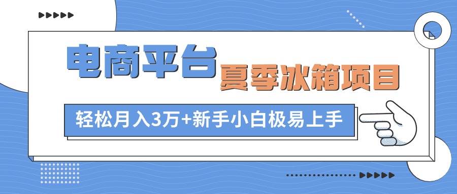 电商平台夏季冰箱项目，轻松月入3万+，新手小白极易上手赚米吧-网创项目资源站-副业项目-创业项目-搞钱项目赚米吧