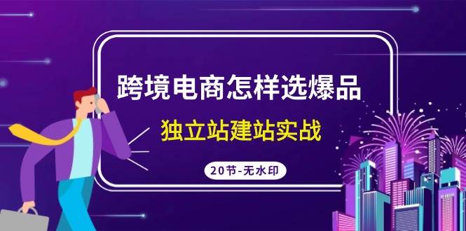 跨境电商怎样选爆品，独立站建站实战（20节高清无水印课）赚米吧-网创项目资源站-副业项目-创业项目-搞钱项目赚米吧