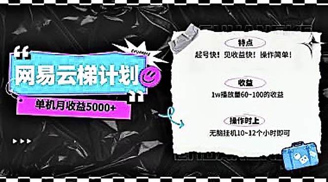 2024网易云云梯计划 单机日300+ 无脑月入5000+赚米吧-网创项目资源站-副业项目-创业项目-搞钱项目赚米吧