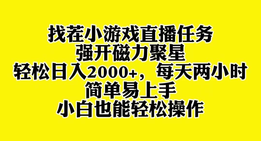 找茬小游戏直播，强开磁力聚星，轻松日入2000+，小白也能轻松上手赚米吧-网创项目资源站-副业项目-创业项目-搞钱项目赚米吧