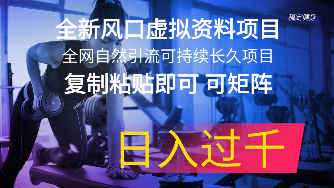 全新风口虚拟资料项目 全网自然引流可持续长久项目 复制粘贴即可可矩阵…赚米吧-网创项目资源站-副业项目-创业项目-搞钱项目赚米吧