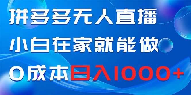拼多多无人直播，小白在家就能做，0成本日入1000+赚米吧-网创项目资源站-副业项目-创业项目-搞钱项目赚米吧