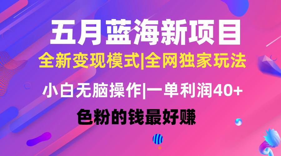 五月蓝海项目全新玩法，小白无脑操作，一天几分钟，矩阵操作，月入4万+赚米吧-网创项目资源站-副业项目-创业项目-搞钱项目赚米吧
