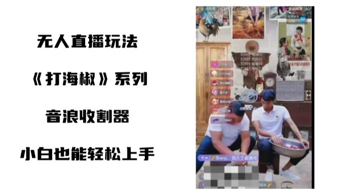 打海椒无人直播整蛊项目，小白轻松上手撸音浪收割器（教程+工具+素材）赚米吧-网创项目资源站-副业项目-创业项目-搞钱项目赚米吧