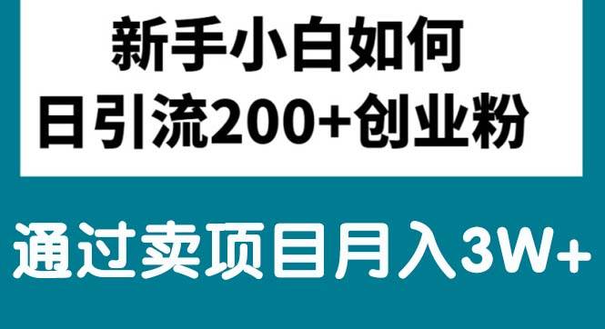 新手小白日引流200+创业粉,通过卖项目月入3W+赚米吧-网创项目资源站-副业项目-创业项目-搞钱项目赚米吧