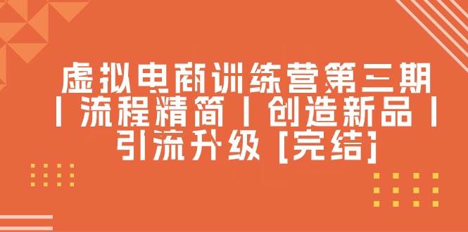虚拟电商训练营第三期丨流程精简丨创造新品丨引流升级 [完结]赚米吧-网创项目资源站-副业项目-创业项目-搞钱项目赚米吧