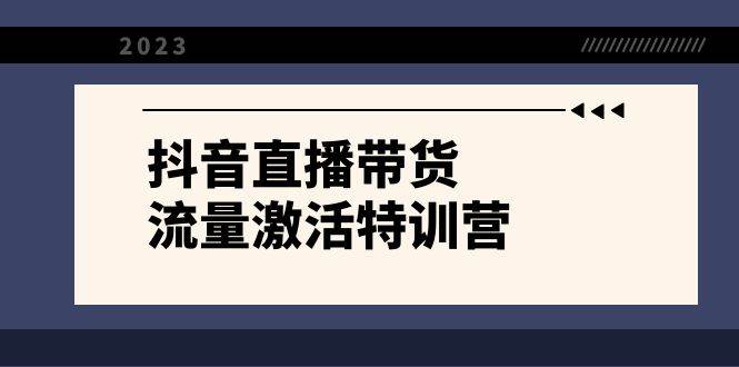 抖音直播带货-流量激活特训营，入行新手小白主播必学（21节课+资料）赚米吧-网创项目资源站-副业项目-创业项目-搞钱项目赚米吧
