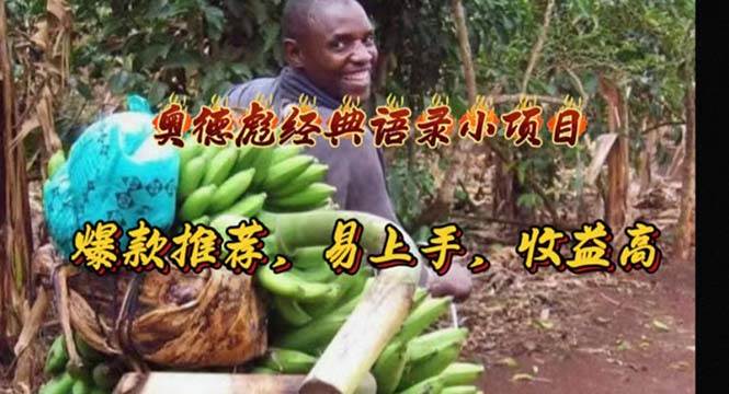 奥德彪经典语录小项目，爆款推荐，易上手，收益高赚米吧-网创项目资源站-副业项目-创业项目-搞钱项目赚米吧