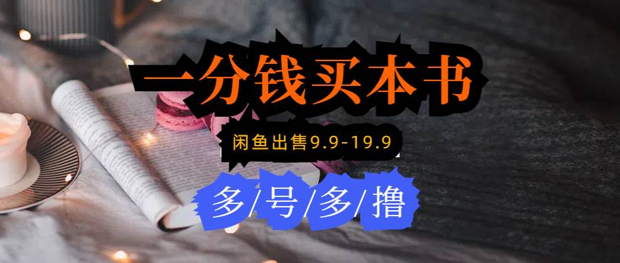 每天花1分钱买一本书，闲鱼出售9.9-19.9不等，多账号多撸 新手小白均可操作赚米吧-网创项目资源站-副业项目-创业项目-搞钱项目赚米吧