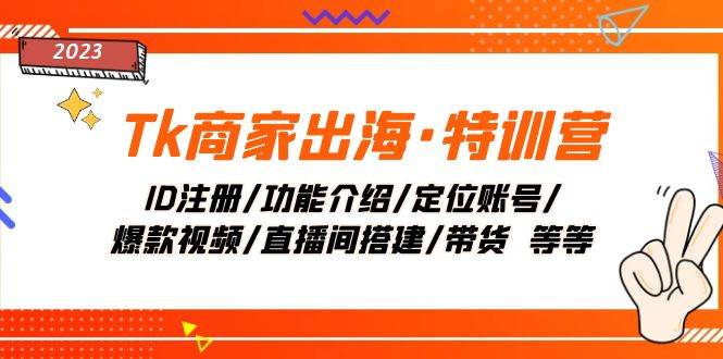 Tk商家出海·特训营：ID注册/功能介绍/定位账号/爆款视频/直播间搭建/带货赚米吧-网创项目资源站-副业项目-创业项目-搞钱项目赚米吧