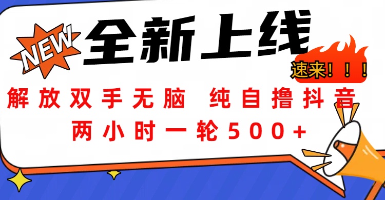 解放双手无脑 纯自撸抖音 两小时一轮500+赚米吧-网创项目资源站-副业项目-创业项目-搞钱项目赚米吧