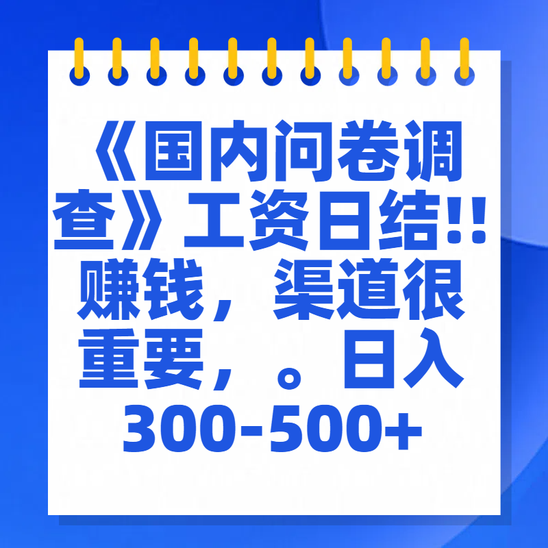 问卷调查答题，一个人在家也可以闷声发大财，小白一天2张，【揭秘】赚米吧-网创项目资源站-副业项目-创业项目-搞钱项目赚米吧