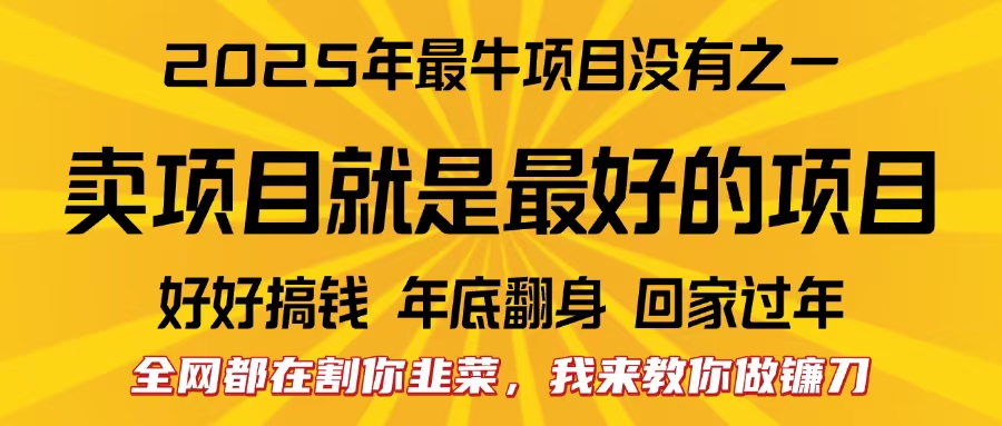 全网都在割你韭菜，我来教你做镰刀。卖项目就是最好的项目，2025年最牛互联网项目赚米吧-网创项目资源站-副业项目-创业项目-搞钱项目赚米吧