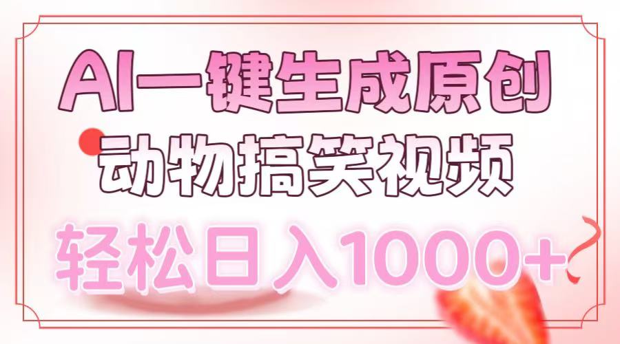 AI一键生成原创动物搞笑视频，轻松日入1000+赚米吧-网创项目资源站-副业项目-创业项目-搞钱项目赚米吧