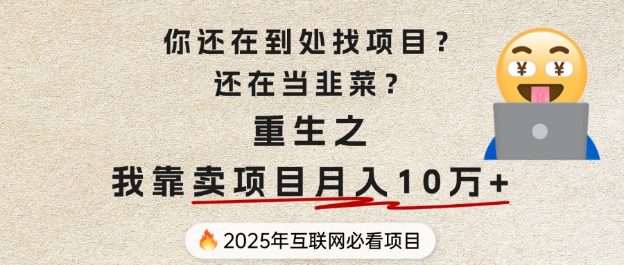 你还在到处找项目？还在当韭菜？重生之我靠卖项目月入 10 万+，曾经我也是个失败者。赚米吧-网创项目资源站-副业项目-创业项目-搞钱项目赚米吧