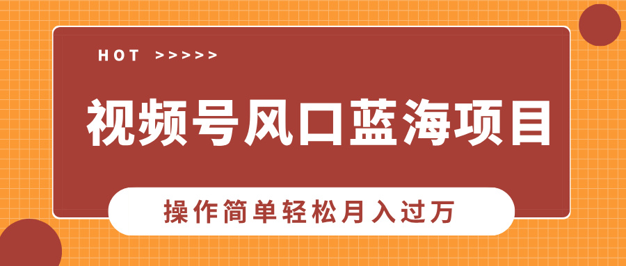视频号风口蓝海项目，中老年人的流量密码，操作简单轻松月入过万赚米吧-网创项目资源站-副业项目-创业项目-搞钱项目赚米吧