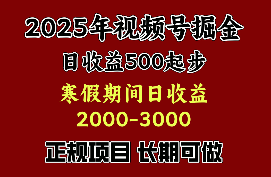 寒假期间一天收益2000+，小白一天就能上手赚米吧-网创项目资源站-副业项目-创业项目-搞钱项目赚米吧