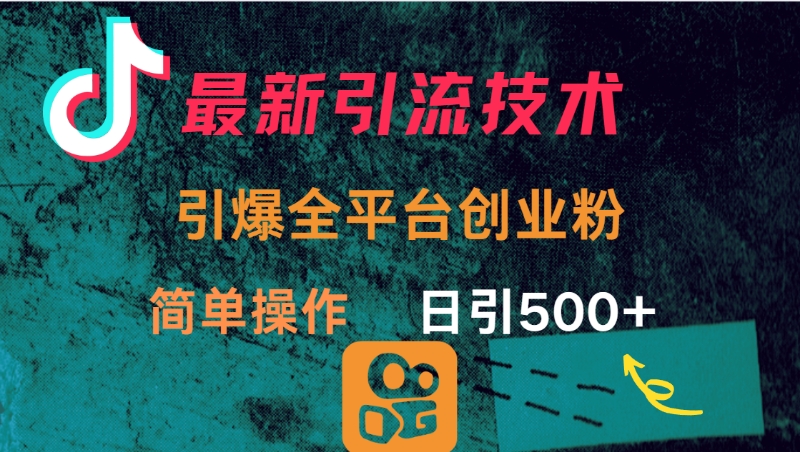 最新引流方法，引爆全平台创业粉操作简单，日引300＋赚米吧-网创项目资源站-副业项目-创业项目-搞钱项目赚米吧