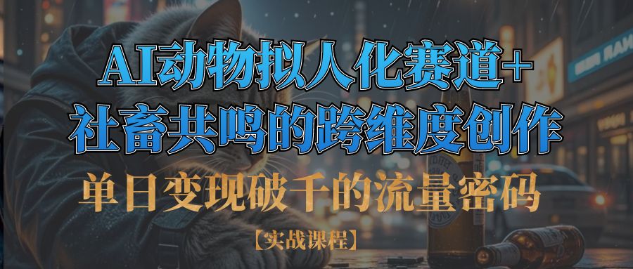 单日变现破千的流量密码,AI动物拟人化赛道+社畜共鸣的跨维度创作赚米吧-网创项目资源站-副业项目-创业项目-搞钱项目赚米吧
