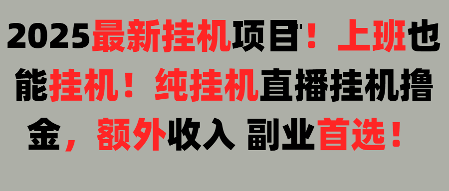 2025上班也能挂机！24小时！纯挂机直播挂机撸金！赚米吧-网创项目资源站-副业项目-创业项目-搞钱项目赚米吧