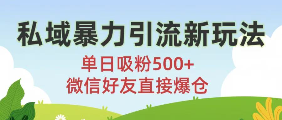 私域暴力引流新玩法!单日吸粉500+，微信好友直接爆仓赚米吧-网创项目资源站-副业项目-创业项目-搞钱项目赚米吧